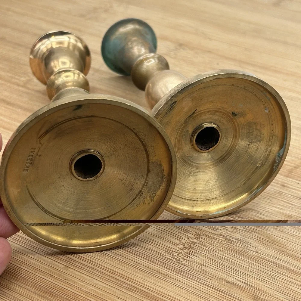 Pair‎ of Vintage Brass Candlestick Holders Candle Stick India 6